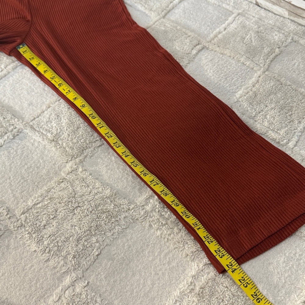 LOFT Petite Small Rust Red Ribbed Pants - Picture 6 of 11